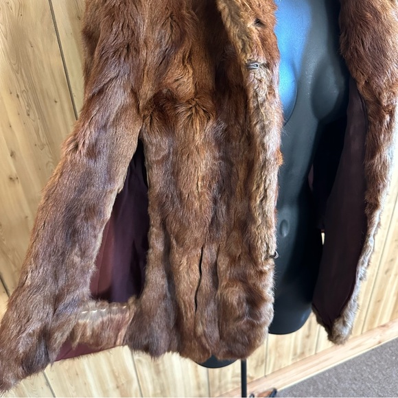 Vtg Kuhl Rich Brown Real Fur Teddy Cape for Women, Shrug, Shawl 40s 50s 60s Soft - Picture 3 of 13